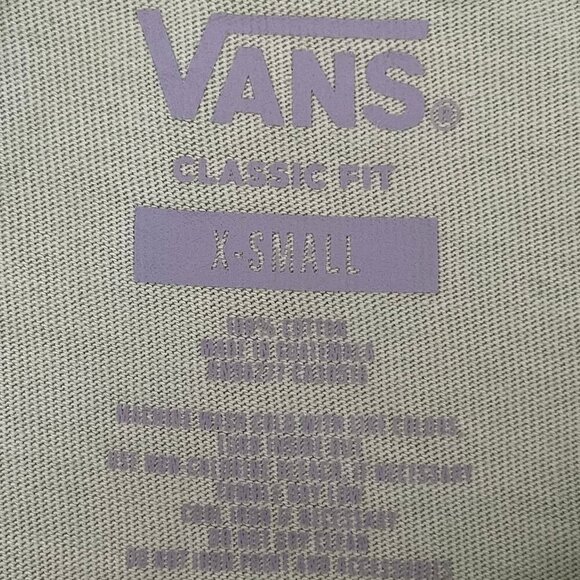 Vans Vintage Peace of Mind Classic Fit LS Cotton T Shirt Celadon Green Sz XS - Picture 8 of 13